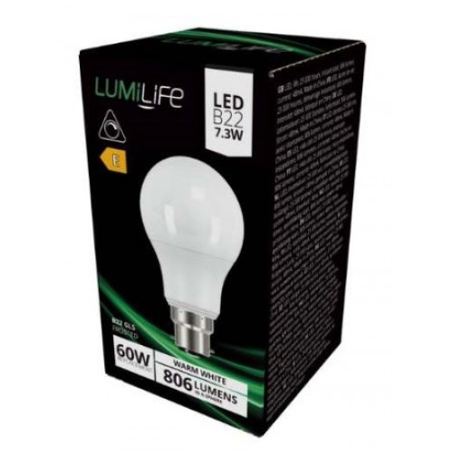 806 Lumen Uses 85% Less Energy 3000K Warm White JCB LED GLS Bulbs 8.2=60W
