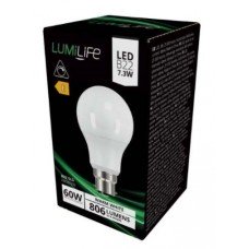 Dimmable 7.3W (60W) LED GLS Bayonet Light Bulb Warm White