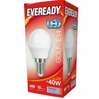 6W (40W) LED Golf Ball Small Edison Screw Light Bulb in Daylight White