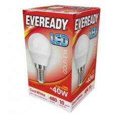 5.2W (40W) LED Golf Ball Small Edison Screw Light Bulb in Cool White