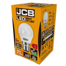 3W (25W) LED Golf Ball Bayonet Light Bulb in Warm White - S10967