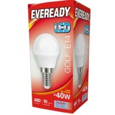 6W (40W) LED Golf Ball Small Edison Screw Light Bulb in Daylight White