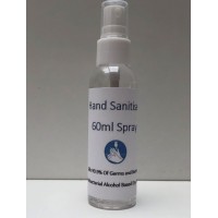 60ml Antibacterial Alcohol Hand Sanitiser Spray Kills 99.99% Germs Bacteria