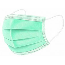 10 x Green Disposable Face Masks 3 Ply Surgical Face Covers