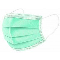 10 x Green Disposable Face Masks 3 Ply Surgical Face Covers