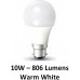 10W (60 Watt) LED GLS Bayonet Light Bulb - Warm White