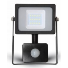 10W LED Motion Sensor Floodlight Daylight 6400K (Black Case)