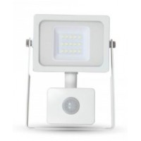 10W LED Motion Sensor Floodlight Cool White 4000K (White Case)