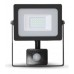 20W Slimline Motion Sensor LED Floodlight - Daylight White 6400K (Black Case)
