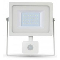 30W Slim PIR Motion Sensor LED Floodlight Daylight White (White Case)