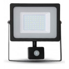 50W Motion Sensor LED Floodlight Warm White Black Case