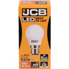 6W (40W) LED Golf Ball Bayonet Light Bulb in Cool White 4000K