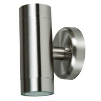 Brushed Stainless Steel Twin / Dual Illumination Wall Light
