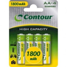 Contour 4 x AA 1800mAh NiMH Rechargeable Batteries