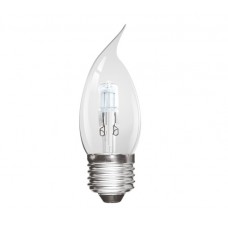Eco Halogen 28W (40W Equiv) Edison Screw (E27) Candle Lamp (Flame Tip)