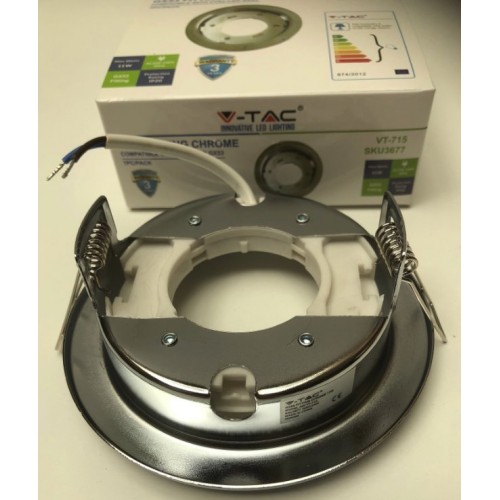 GX53 Recessed Light Fitting Round Chrome