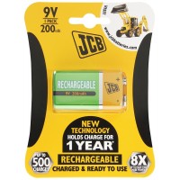 JCB 9V PP3 NiMH 200mAh Rechargeable Battery