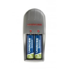 Uniross Performance Mini Charger + 2 x AA 2300mA Rechargeable Batteries
