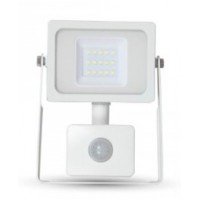 10W LED Motion Sensor Floodlight Cool White 4000K (White Case)