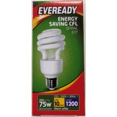 20w (75W) Edison Screw CFL Light Bulb Warm White