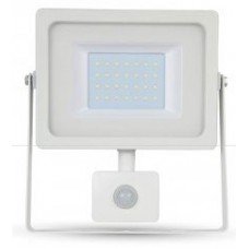 30W Slim PIR Motion Sensor LED Floodlight Daylight White (White Case)