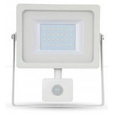 30W Slim PIR Sensor LED Floodlight Warm White (White Case)