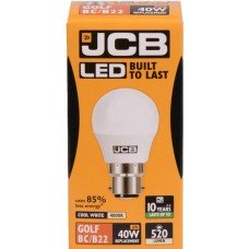 6W (40W) LED Golf Ball Bayonet Light Bulb in Cool White 4000K