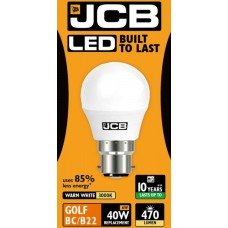 6W (40W) LED Golf Ball Bayonet Light Bulb in Warm White