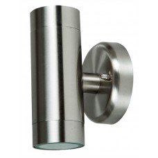 Brushed Stainless Steel Twin / Dual Illumination Wall Light